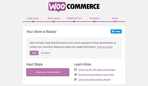 installation woocommerce terminée