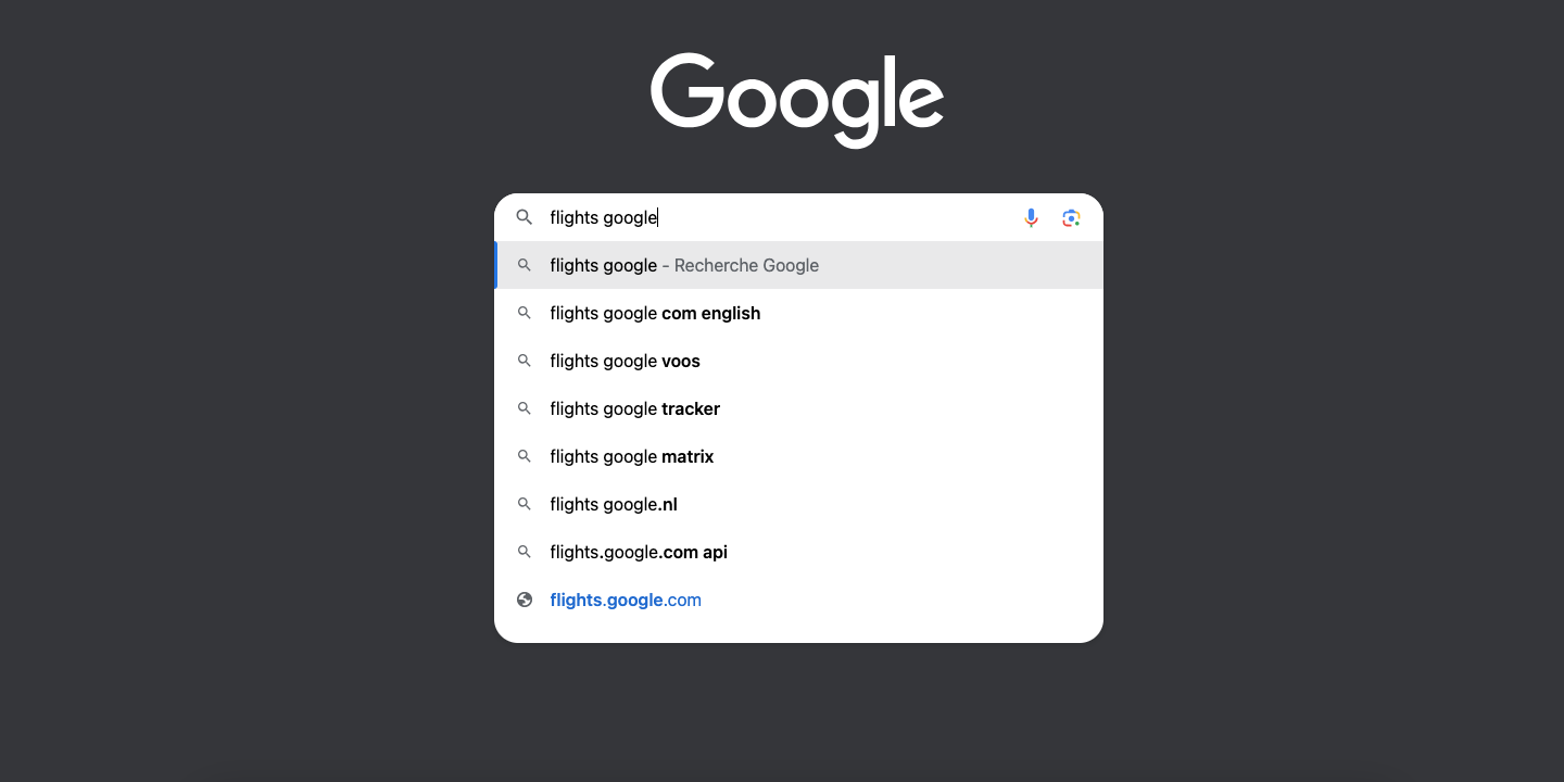 google flights suggestions