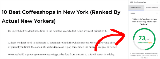 Analyse de titre seo par un score global sur 100