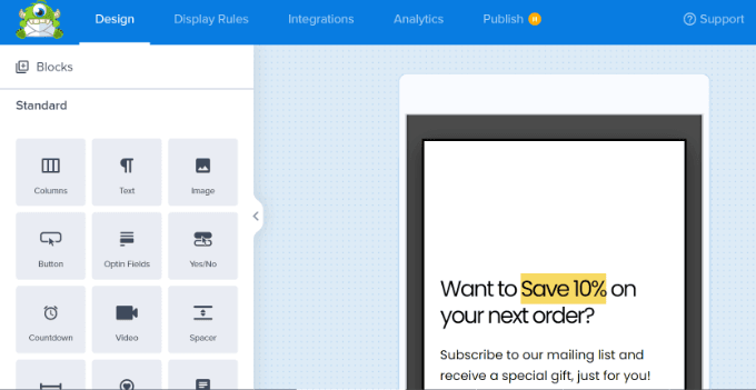 Personnalisez votre popup mobile