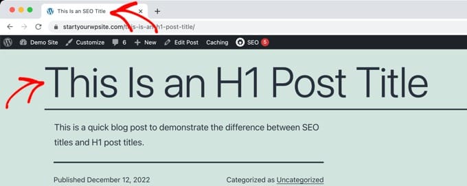 aperçu du titre seo dans l'onglet sur un moteur de recherche