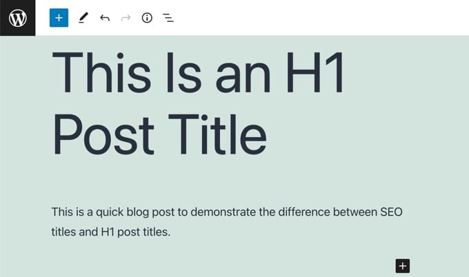 ajout d'un titre h1 dans wordpress
