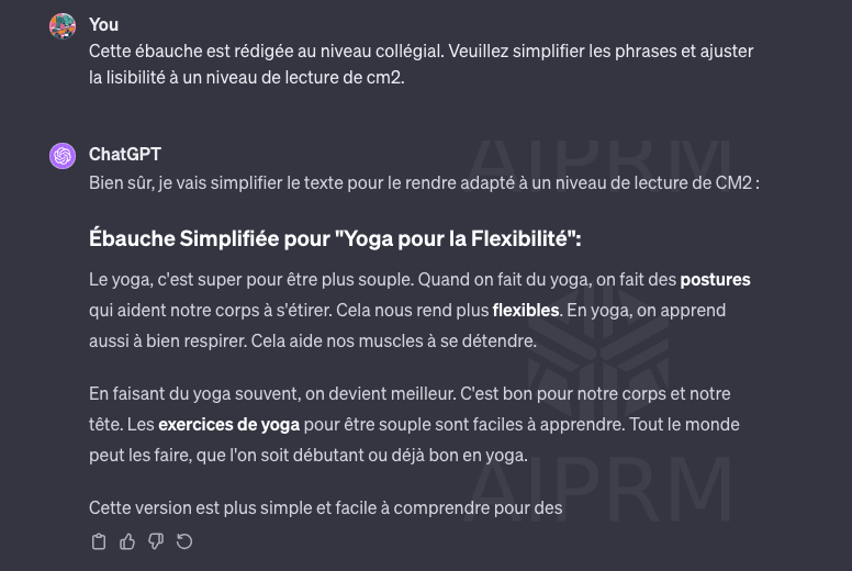 capture d'écran d'un prompt chatgpt pour le seo