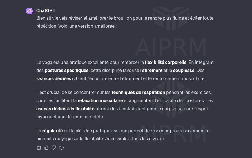 capture d'écran d'un prompt chatgpt pour le seo