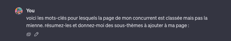 capture d'écran de chatGPT