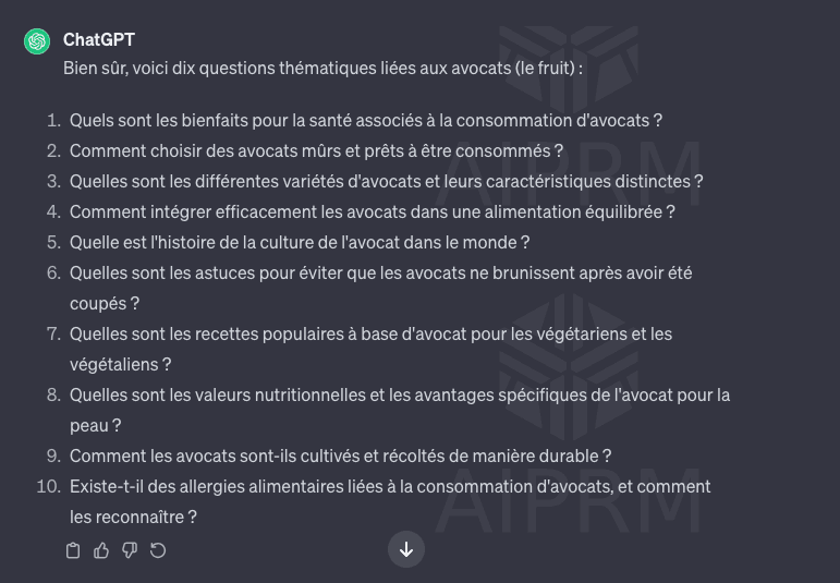 capture d'écran de chatGPT