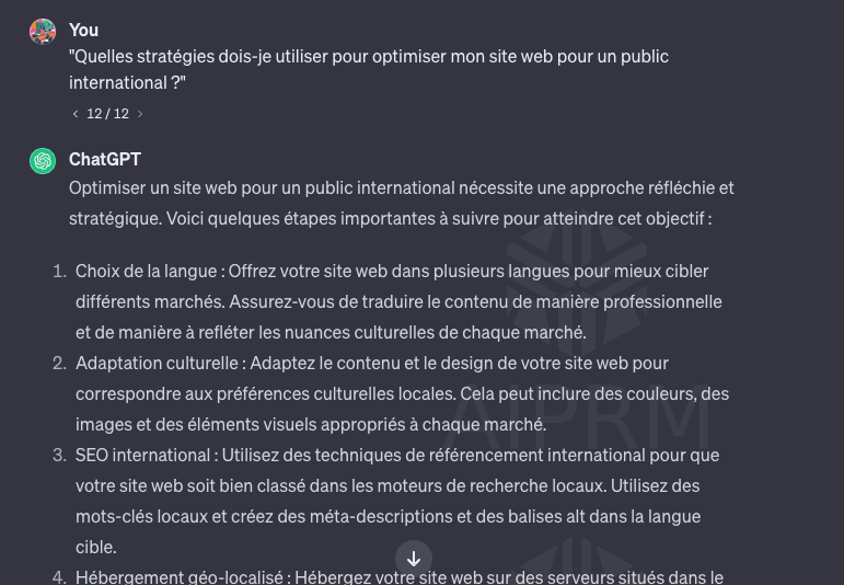 Exemple de prompt ChatGPT pour optimiser le SEO