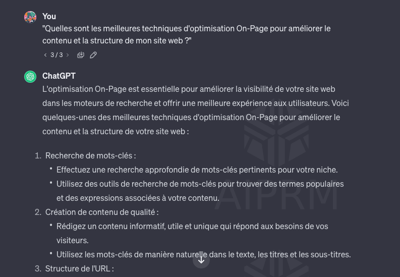 Exemple de prompt ChatGPT pour optimiser le SEO
