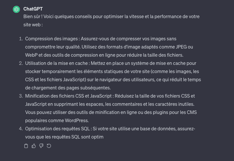 Exemple de prompt ChatGPT pour optimiser le SEO