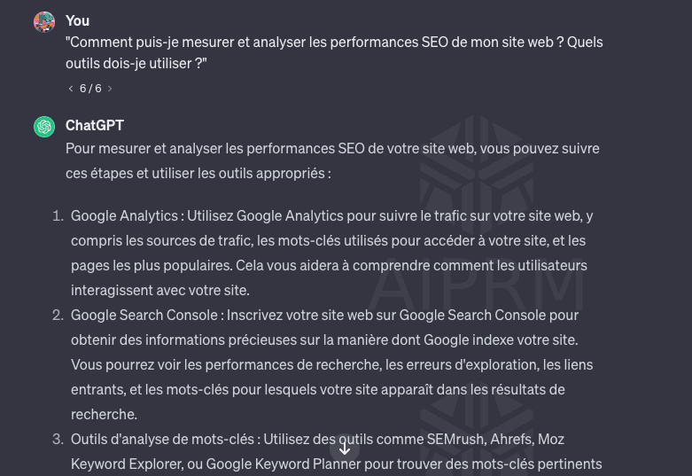 Exemple de prompt ChatGPT pour optimiser le SEO