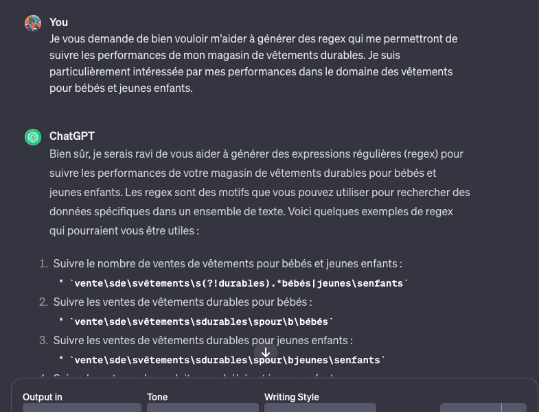 Obtenez des expressions RegEx pour analyser les performances