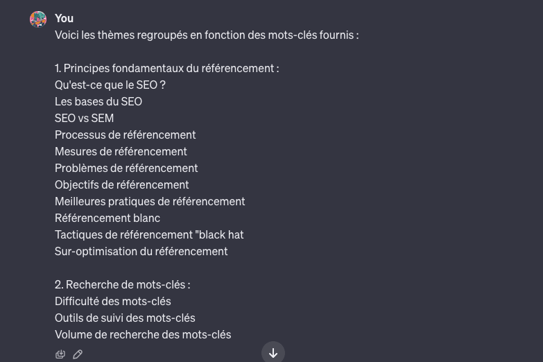 capture d'écran de chatGPT