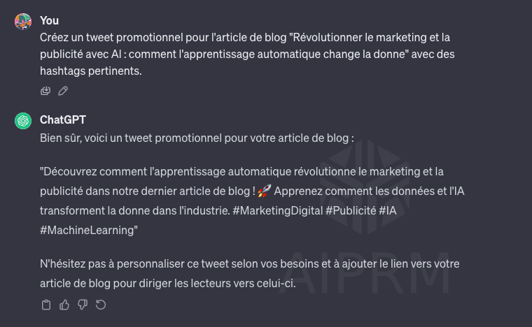 Créez un tweet pour promouvoir mon article de blog